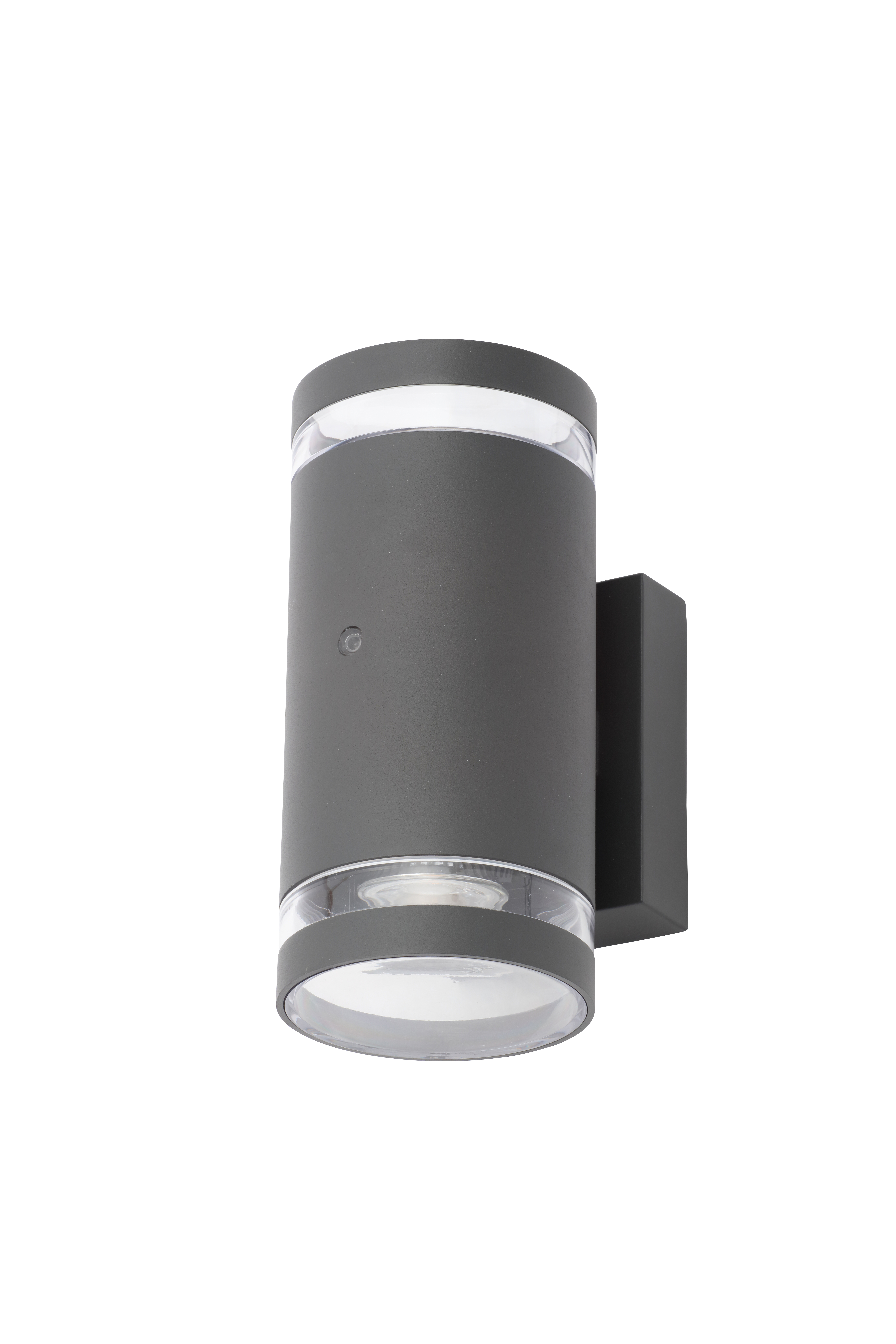 Lens Outdoor Up & Down Wall Light with Photocell Anthracite